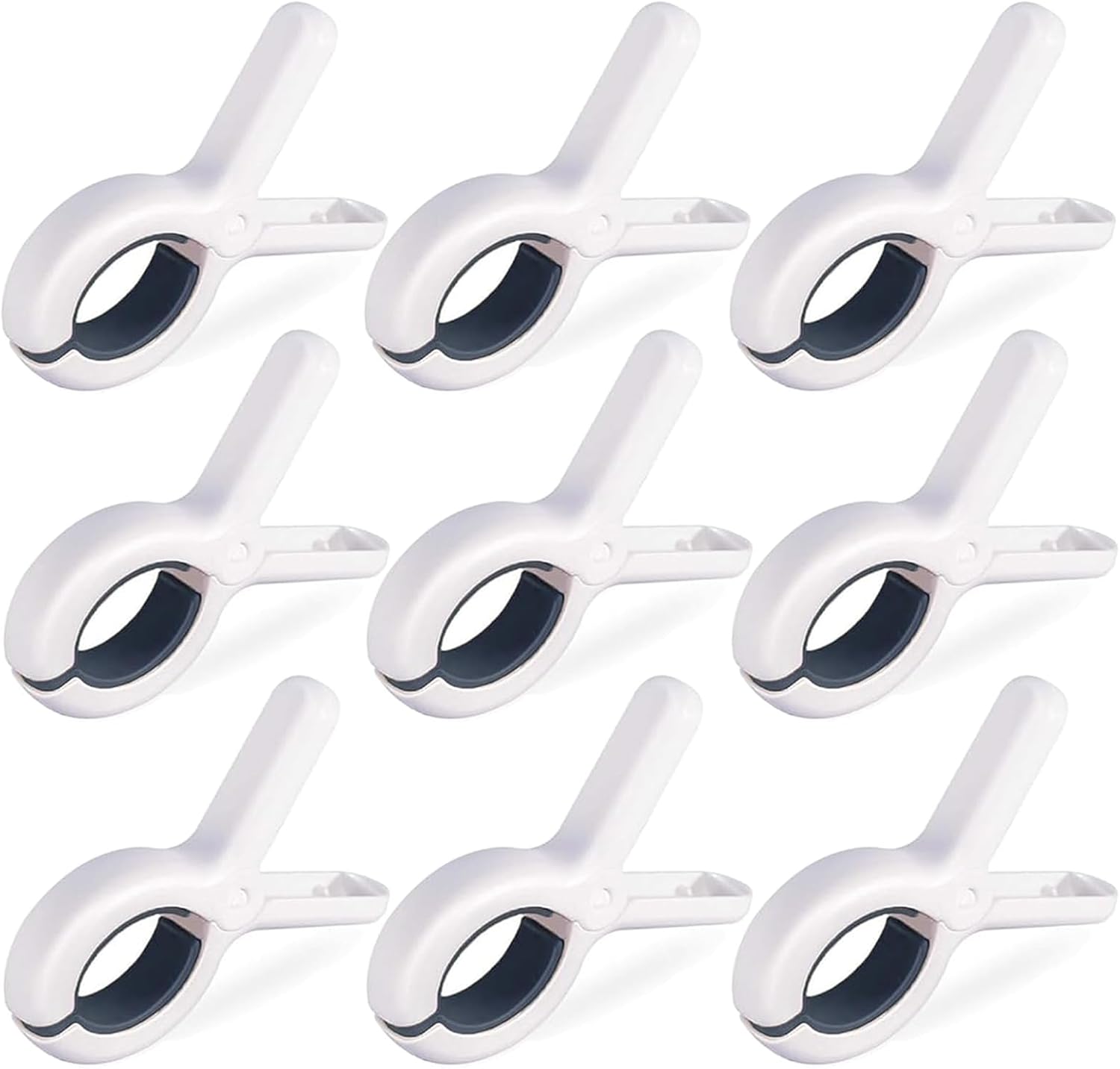 Beach Towel Clips, Plastic, Minimalist, Blue (9Pcs)