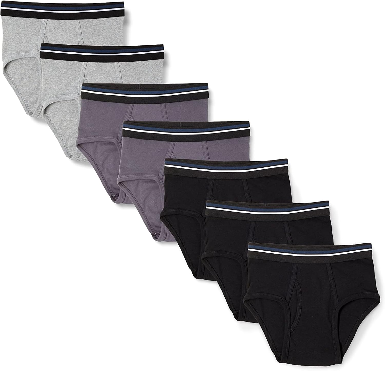 Amazon Essentials Men's Cotton Tag-Free Breathable Briefs Underwear, Multipacks