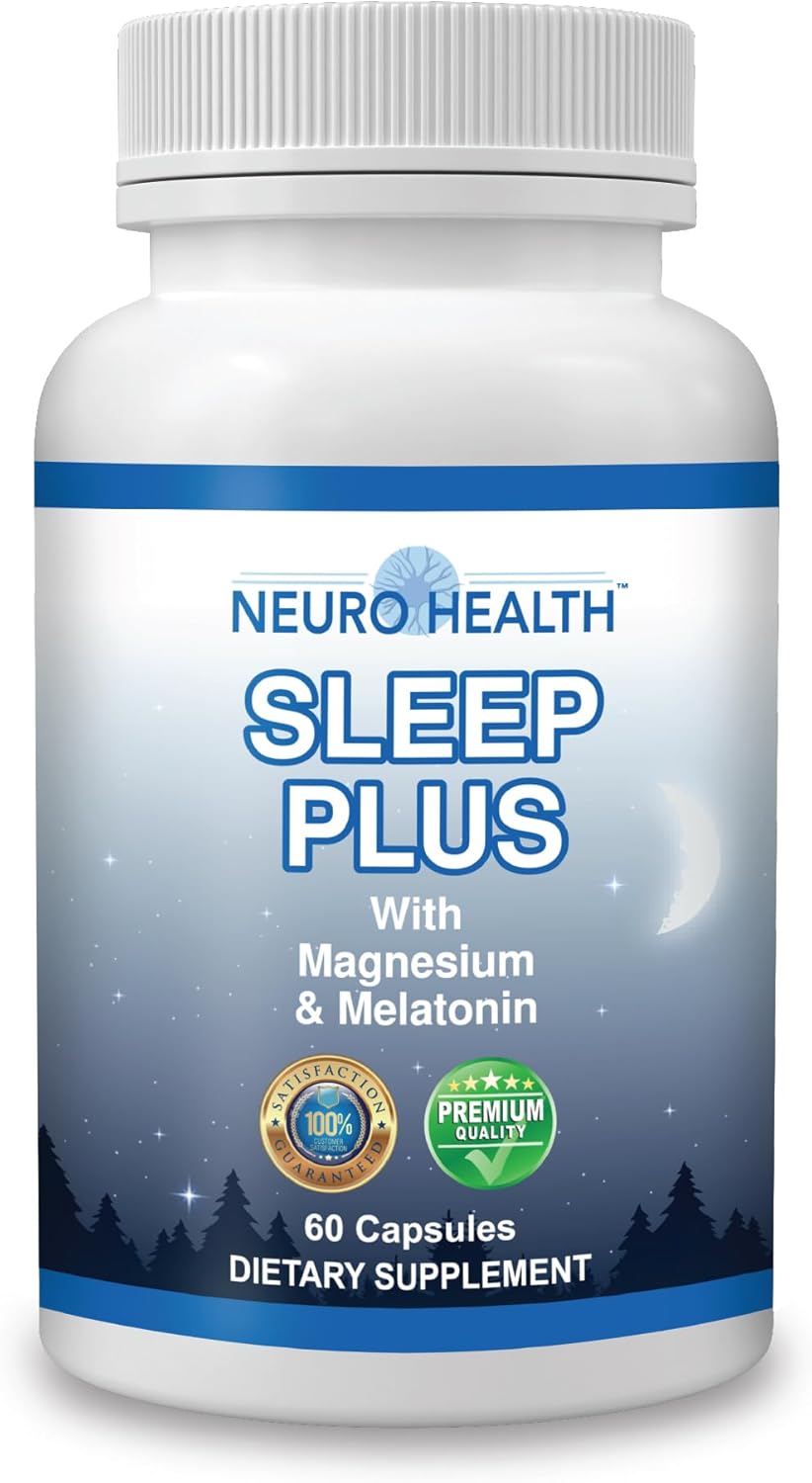Sleep Plus Sleep Aid, with Magnesium, Melatonin and Ashwagandha, 60 Capsules (1 Bottle) Herbal Sleeping Pills for Adults | Vegetarian Sleep Pills | Non-Habit Forming / 5 HTTP/Chamomile