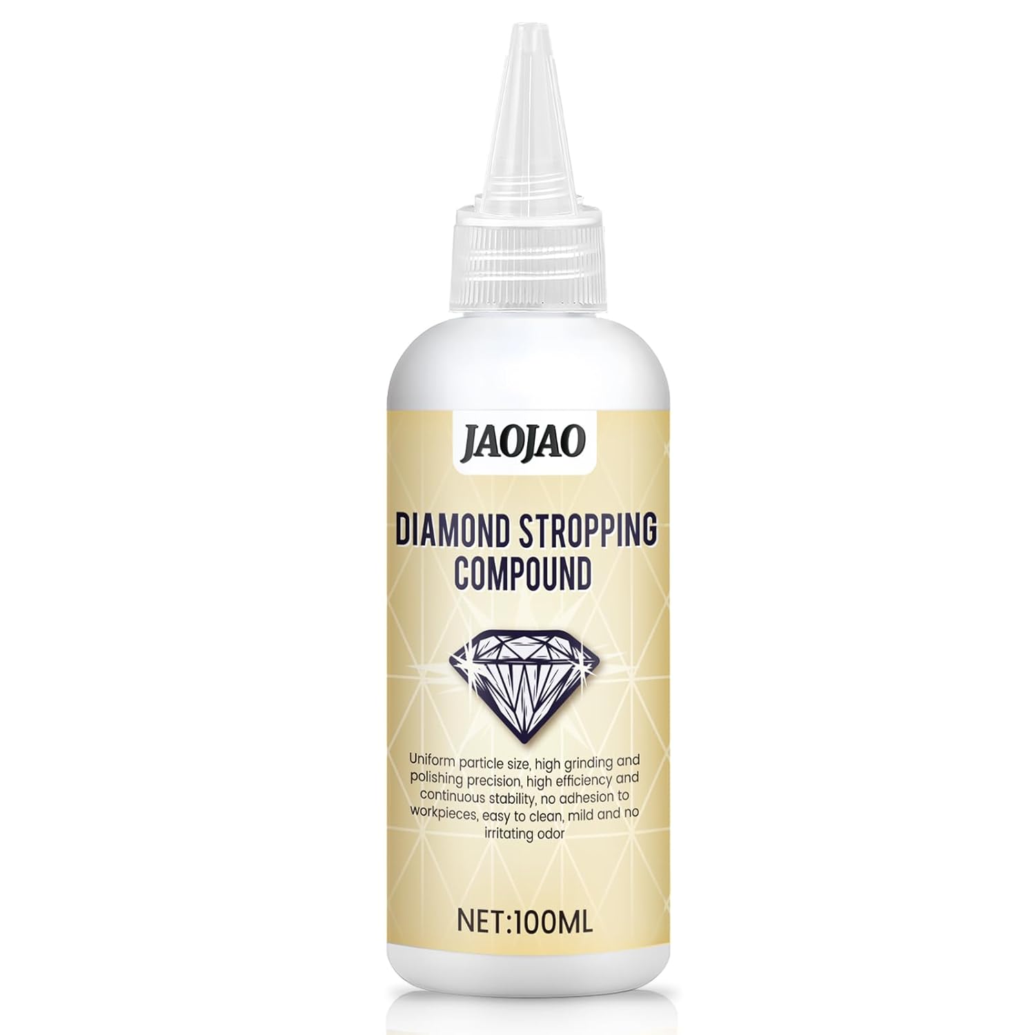 JAOJAO Diamond Stropping Compound, 4 Micron Diamond Suspension Liquid Fluid Uniform Particle Size High Grinding and Polishing Precision for Sharpening Stones Knives Tools, 100ml