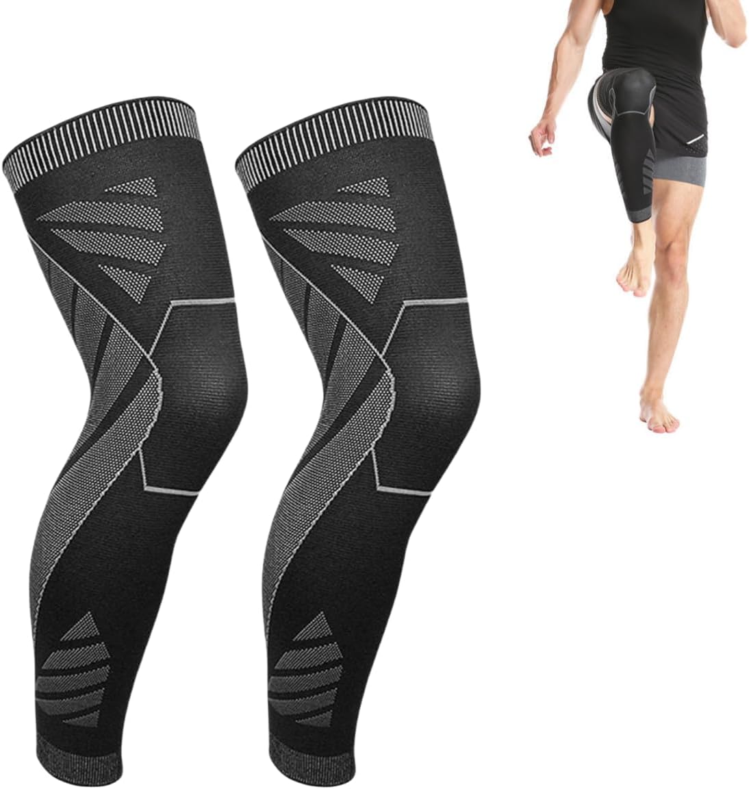 Flytex Full Leg Compression Sleeves, Knee & Leg Compression Sleeves, Knee Sleeves for Pain Relief, Compression Sleeves for Knee and Leg Sports