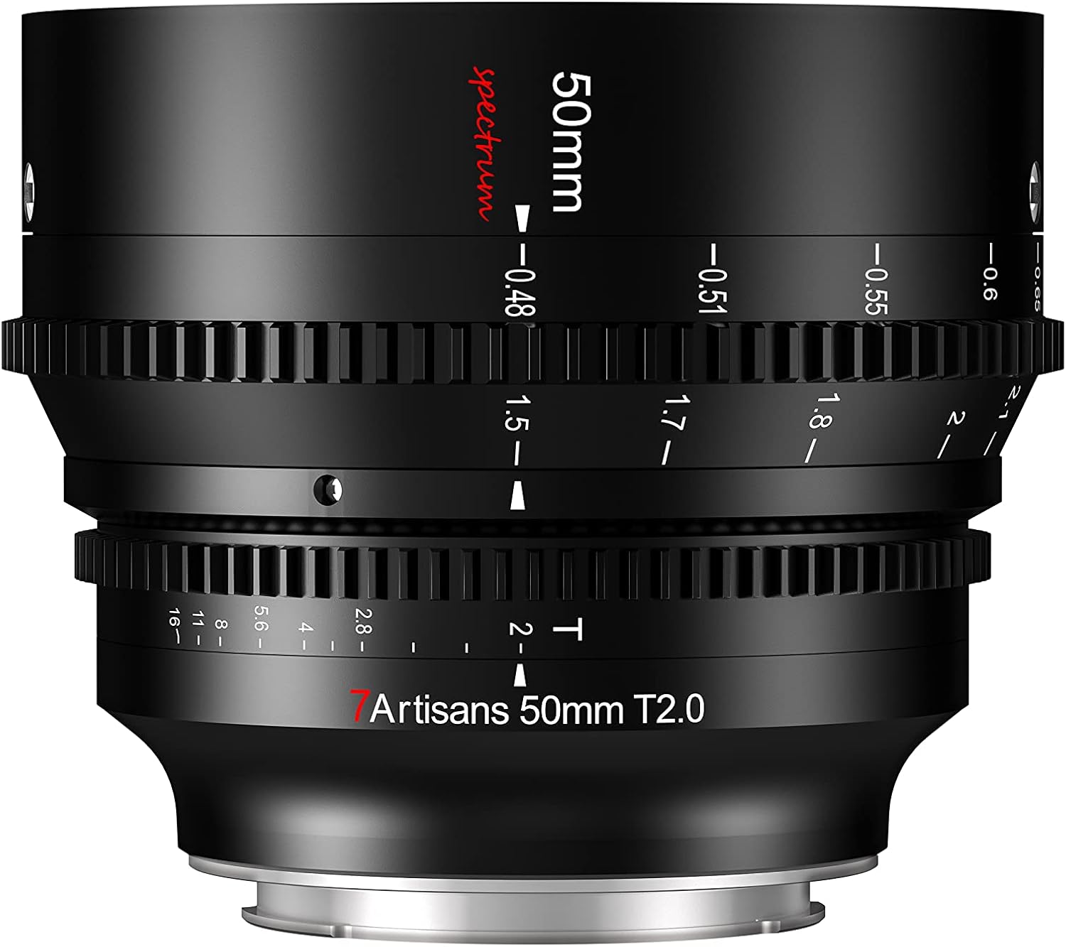 7artisans 50mm T2.0 Large Aperture Full Frame Cine Lens L-Mount, Manual Focus Low Distortion Cinema Lens Mirrorless Cameras Compatible for Sigma FP, Panasonic S1 S1H S5, Leica SL SL2, Black
