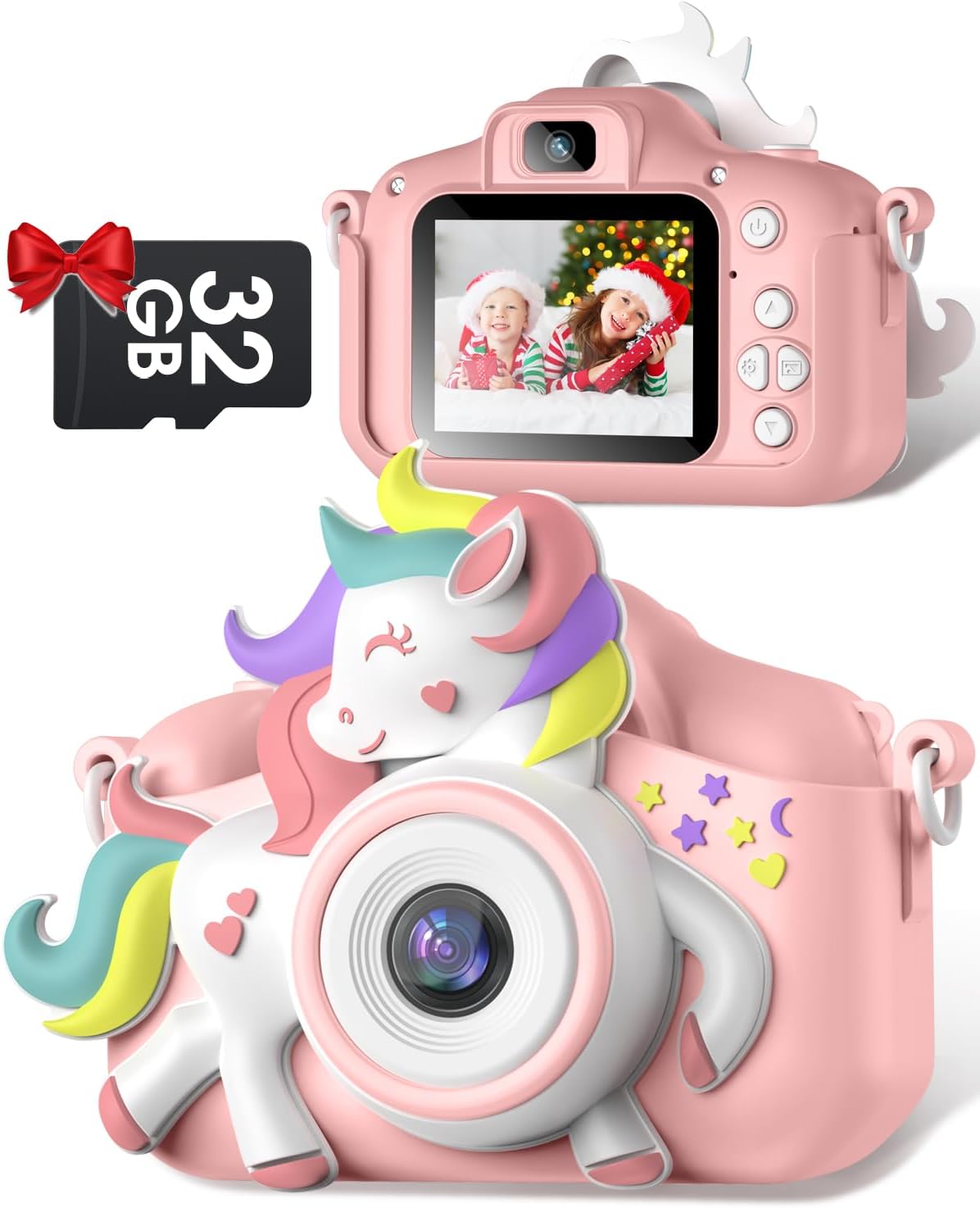 Gofunly Kids Camera, 1080P HD 2.0" Digital Camera for Kids with 32GB Card, Selfie Toy, Birthday Gifts Presents for Girls Ages 4-14