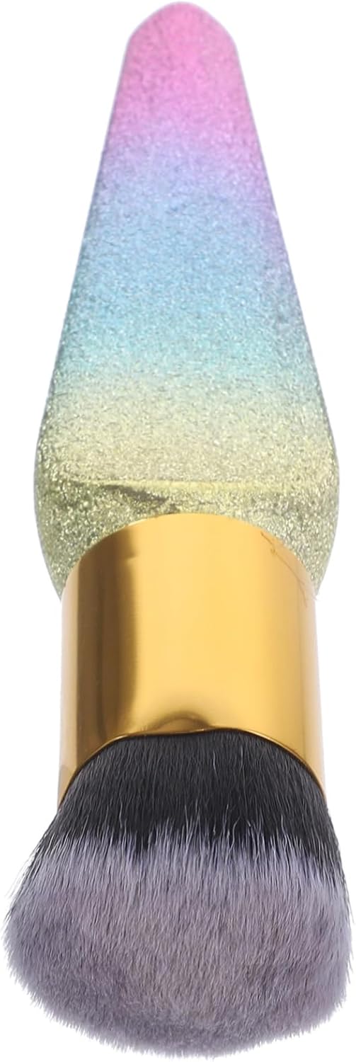 Healeved Foundation Brush Crack Line Handle Flat Round Head Makeup Tool for Home Travel for Blending and Application of Liquid Foundation