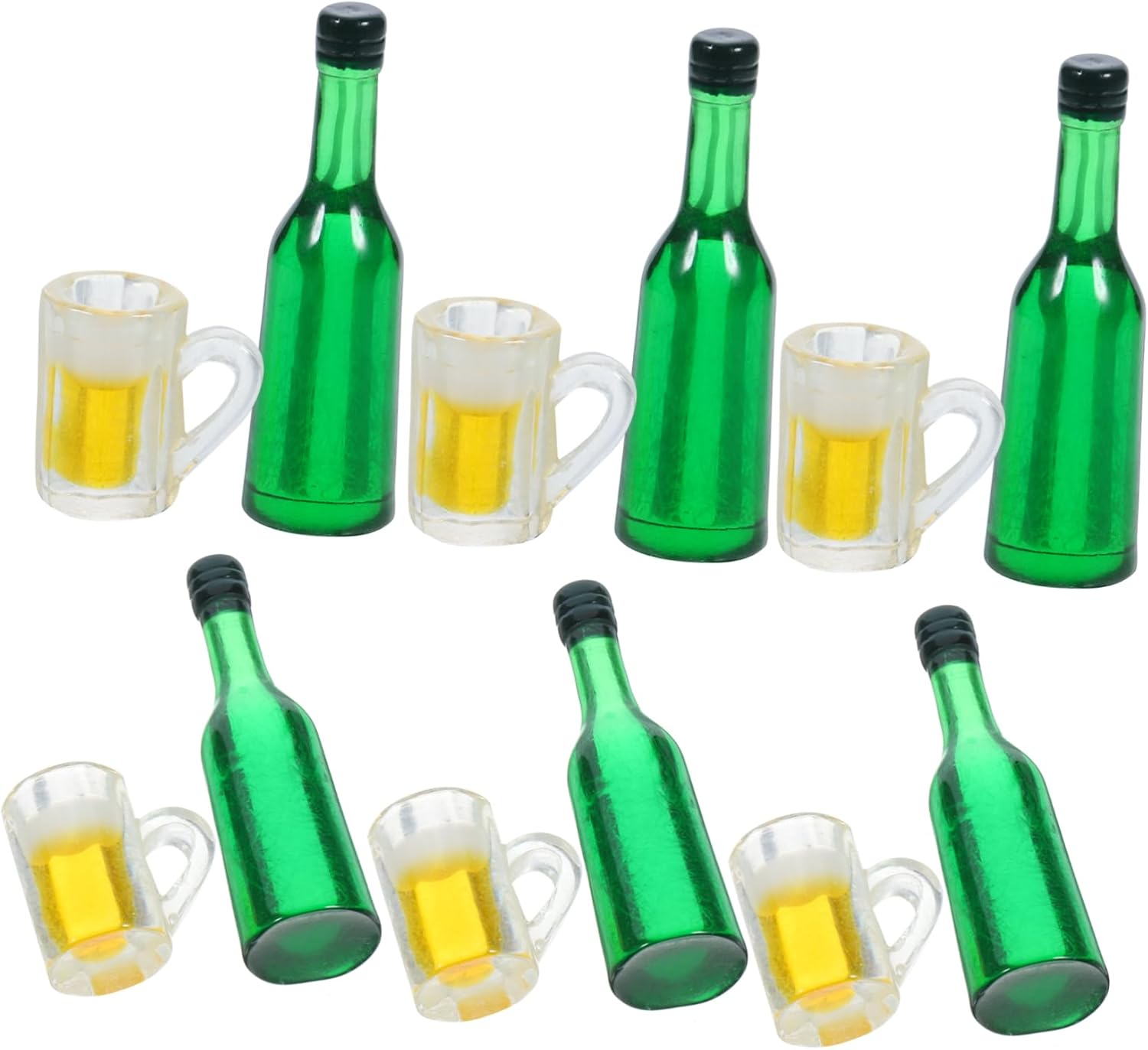 COSMEVIVI 1set Miniature Beer Bottles and Mugs Adorable Dollhouse Accessories for Creative Decor for Tiny House Kits and Photo Props Realistic Design and Bright Colors