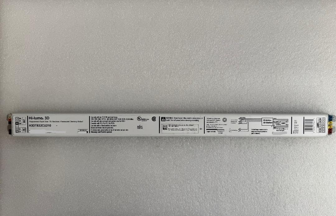 H3DT832CU210 Compatible W/Replacement for LUTRON Hi-Lume 3D Programmed Rapid Start 1% Electronic Dimming Ballast For Two F32T8 Linear and U-bend 120/220/240/277V