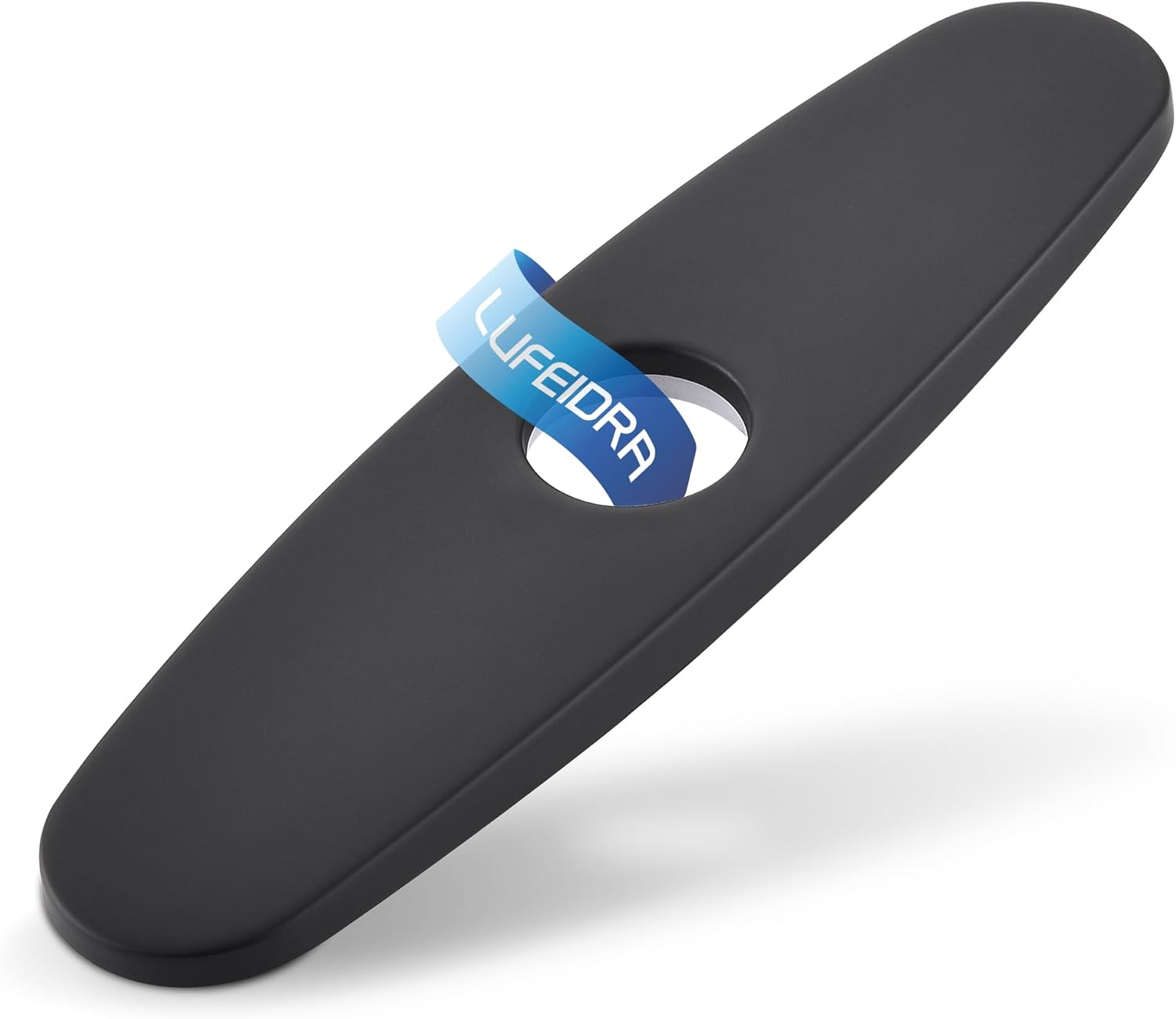 LUFEIDRA 10'' Sink Faucet Hole Cover, Deck Plate Escutcheon for 1 or 3 Hole Kitchen Sink Faucet or Bathroom, Matte Black