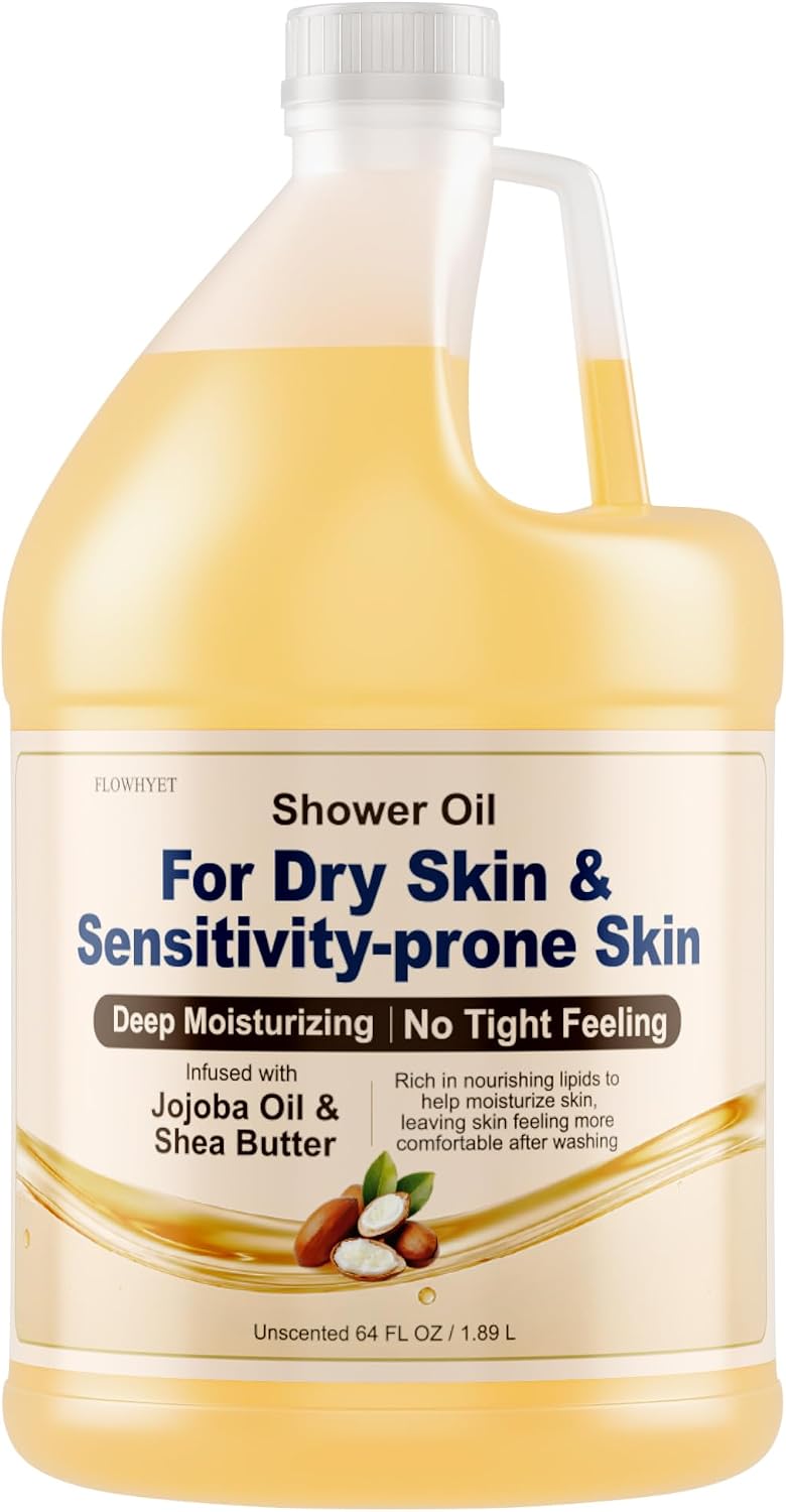 Shower Oil for Dry Skin, Sensitive Skin Friendly, Unscented 64 Oz