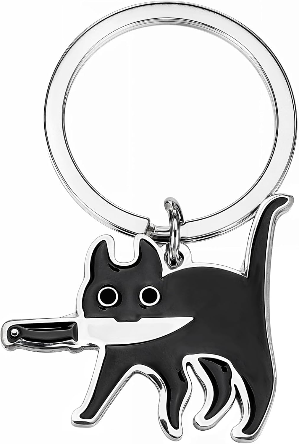 Mabor Cat Lover Gifts Black Cat Stuff Keychain For Dad Mom Cool Stuff Themed Decor Funny Halloween Basket Christmas Gifts For Lovers Teen Women