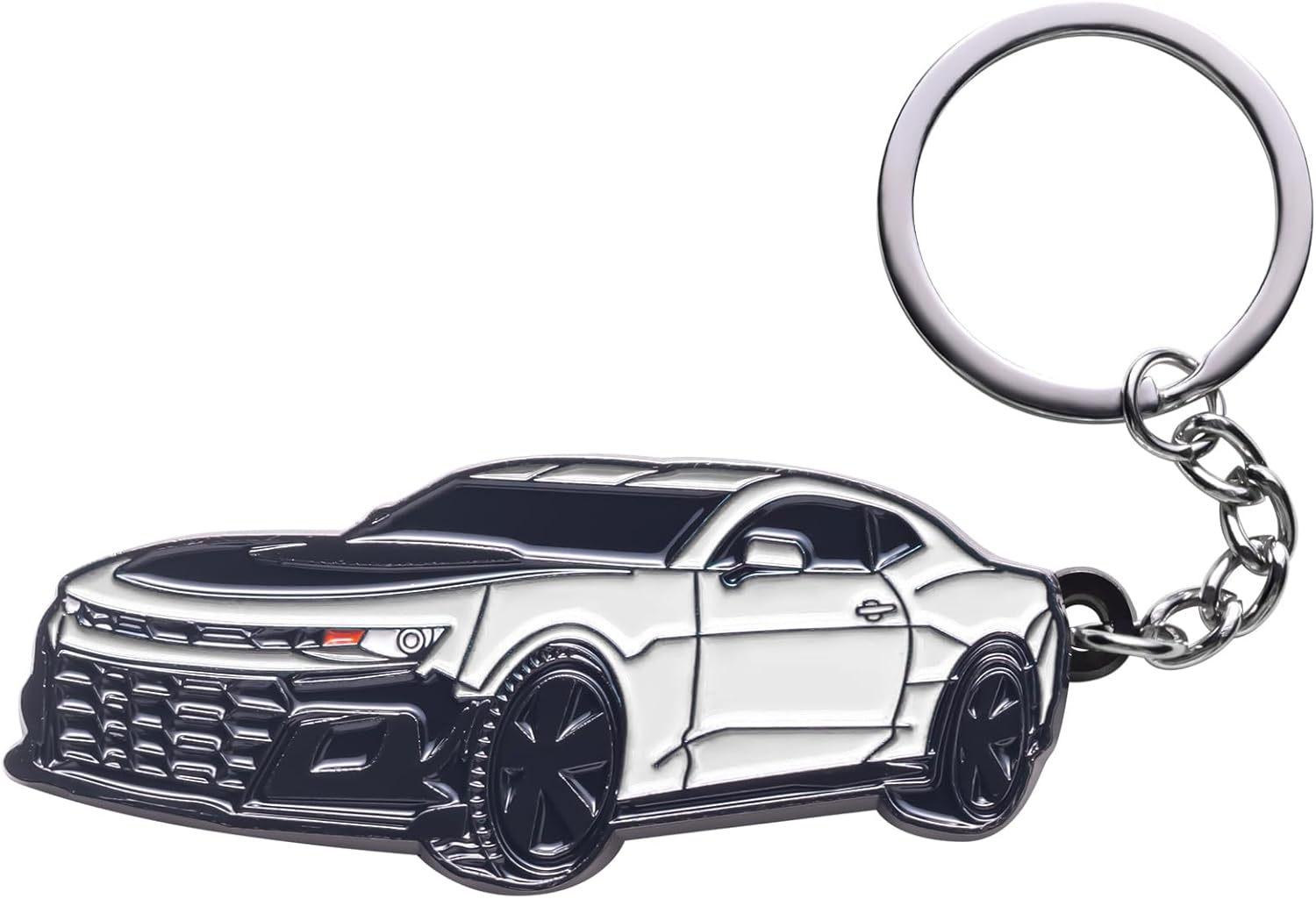 zuxiaoyaya for Camaro Keychain Accessories-Key Chain Key Fob Cover for Chevy Camaro Keyring 2022 2023 2024 White