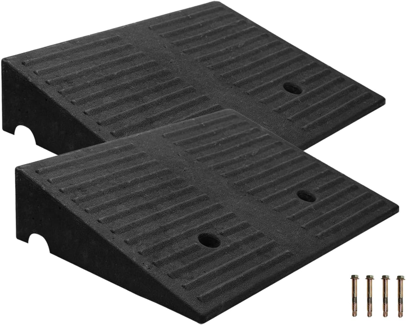Rubber Curb Ramps for Driveway 4.0 inch Rise 2 Pack