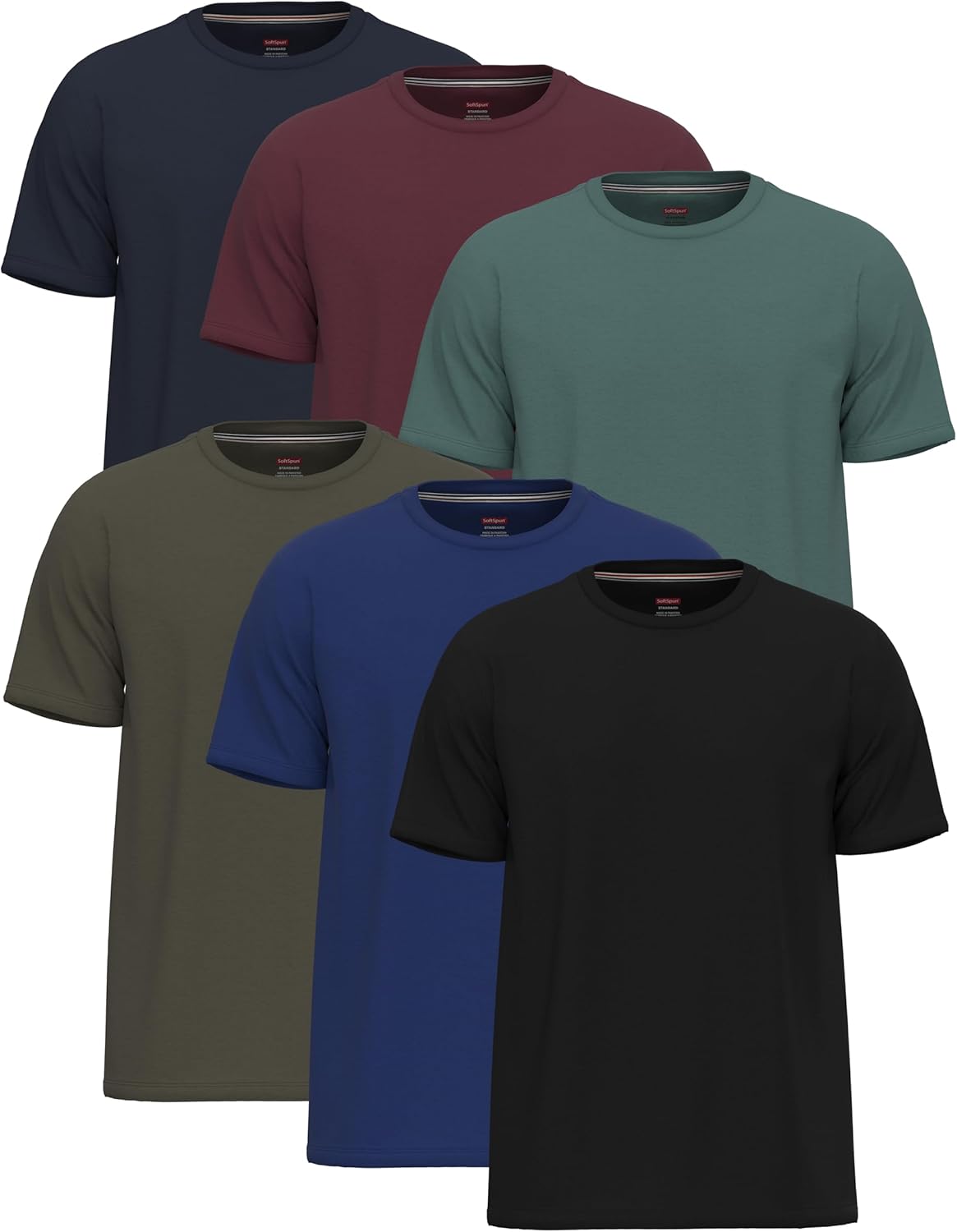 6 Pack T Shirts for Men UK 100% Cotton Tshirts | Premium Plain Crew Neck Mens T Shirts Multipack