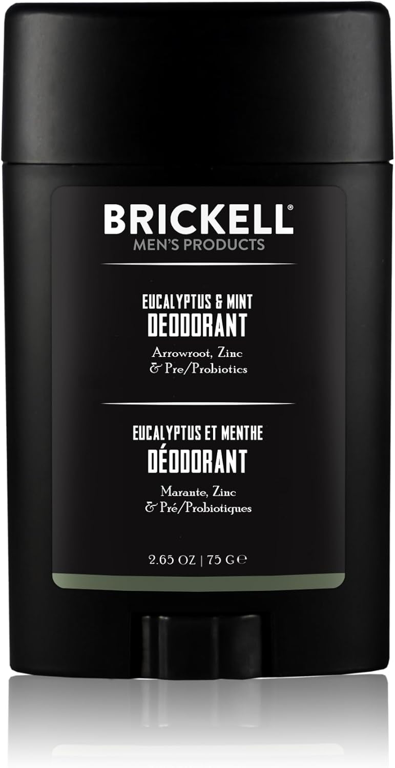 Brickell Men's Products Natural Deodorant For Men, Natural and Organic, Aluminum, Alcohol, and Baking Soda Free, 78mL (Eucalyptus & Mint)