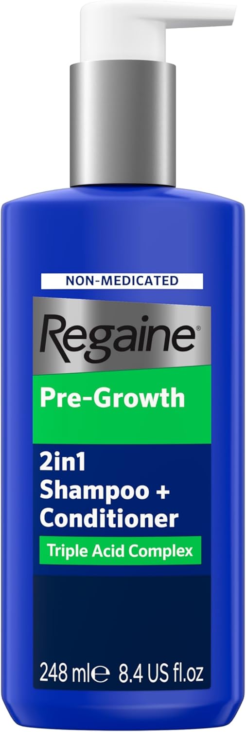 Regaine Pre-Growth 2in1 Shampoo and Conditioner 248 ml for Hair Care with Triple Acid Complex to Help Visibly Thicken and Prepare Scalp for Hair Regrowth Treatments