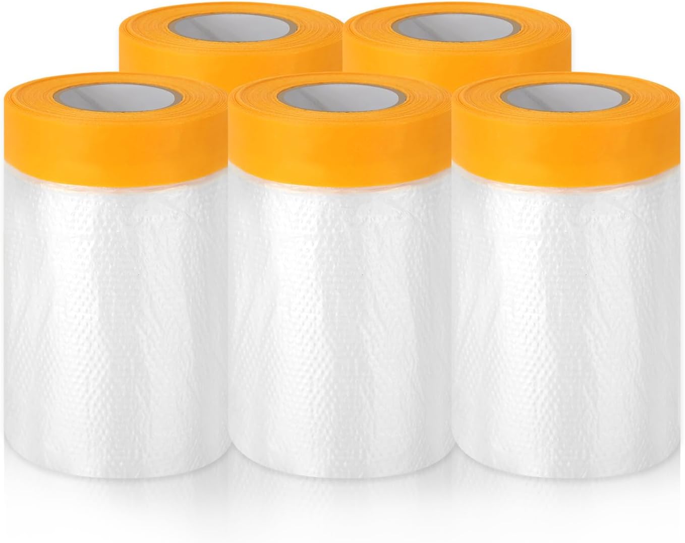 ASelected 5Pcs Plastic Dust Sheets 55 Cmx20 Mpolythene Dust Sheeting Waterproof Self-Adhesive Masking ​film For Spray Painting Decorating Furniture Covering