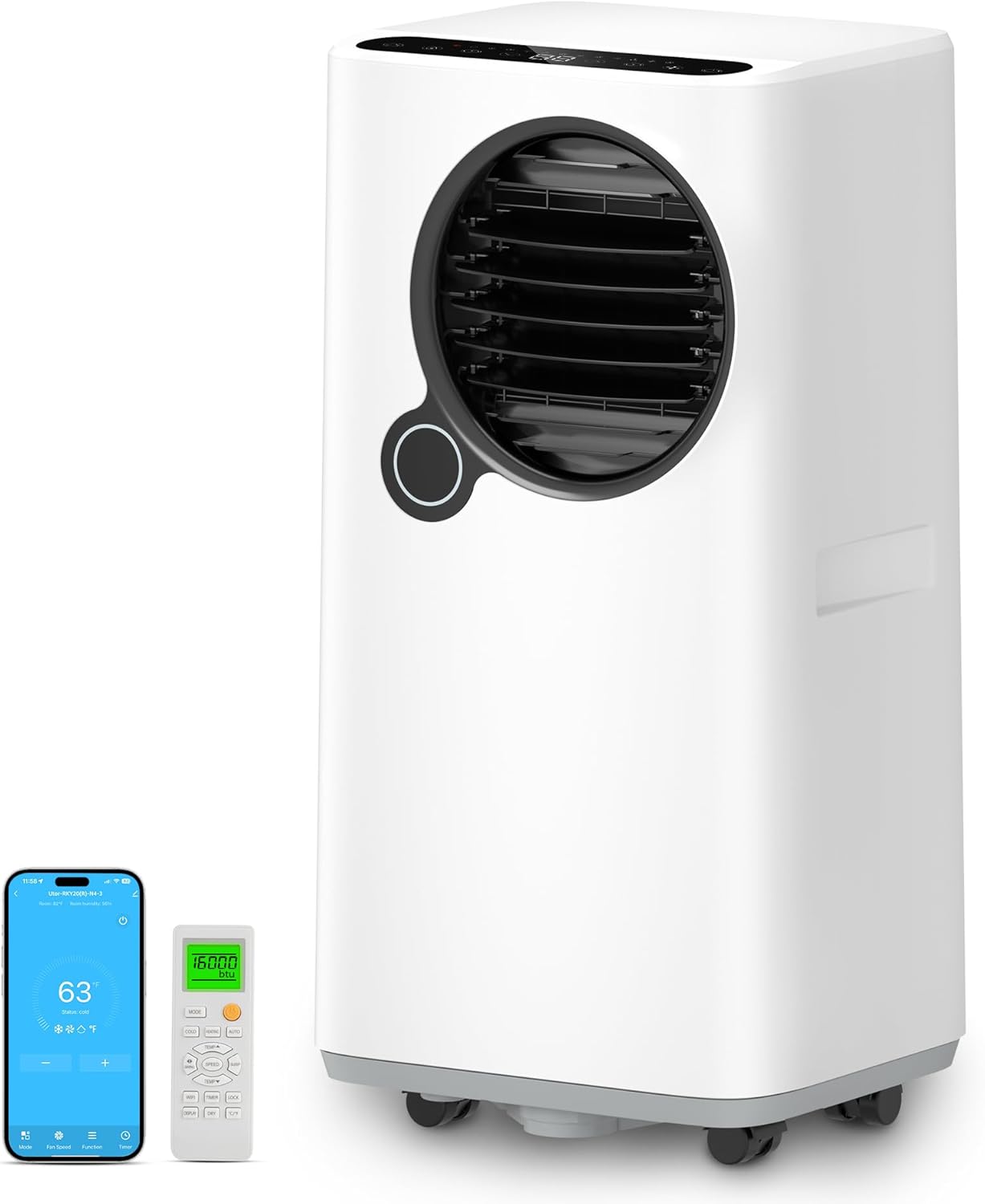 Portable Air Conditioners, AC Unit cooling and heating with Fan & Dehumidifier, 24H Timer Remote/APP Control Smart/Sleep Mode 3 Fan Speeds Auto Swing