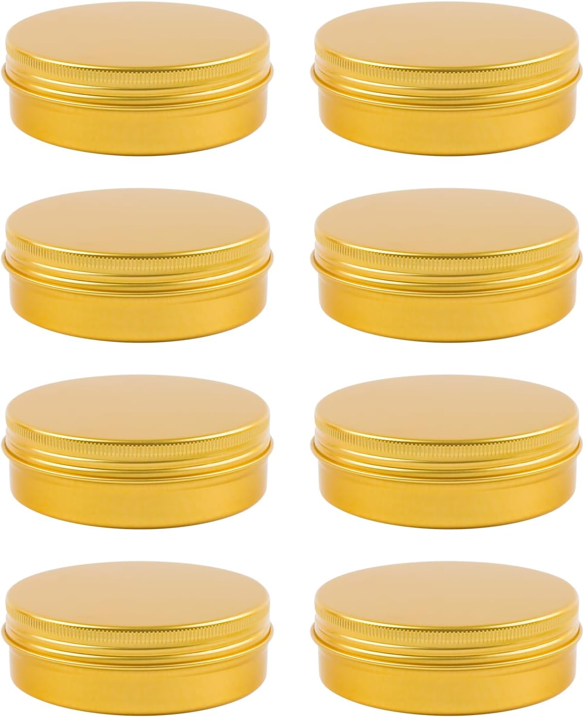 8 Pcs Aluminum Tin Cans Round Empty Tins with Lids 4 oz Containers with Lids for Spices Salve Balms Beard Balm Toiletries Creams Makeup Cosmetic Gold
