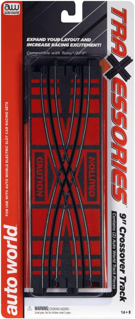 AW AUTO WORLD 2 Pack 9" Crossover Track - HO Scale, Replaces 00175
