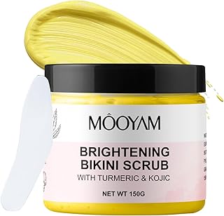 Bikini Area Exfoliator Exfoliating Body Scrub Turmeric Scrub Kojic Brightening Bump Eraser KP Body Exfoliant Ingrown Hair Treatment Body Scrubs for Inner Thighs Bikini Line Intimate Area Armpit 5.29OZ