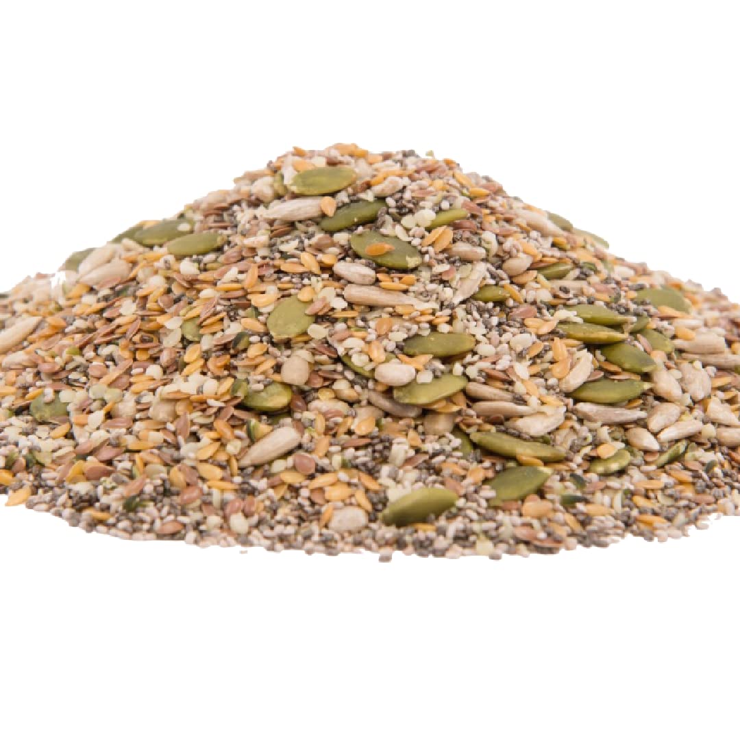 GERBS Raw Super 7 Seed Snack Trail Mix 1 LBS. | Top 14 Food Allergy Free | Resealable Bulk Bag | Made in USA | Raw Pumpkin | Sunflower | Brown & Golden Flax | Black & White Chia | Hemp | Gluten Free