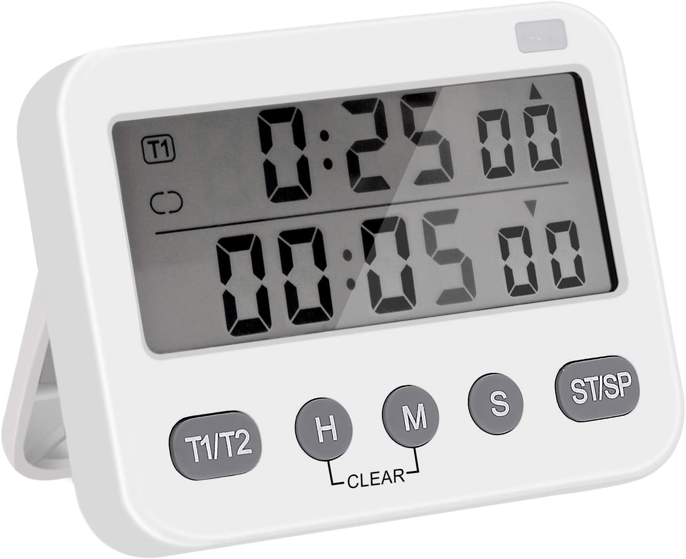 Pomodoro 25, 5 Minute Adjustable Productivity Timer White