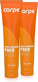 Carpe No-Sweat Face - (Pack of 2) Helps Keep Your Face, Forehead, and Scalp Dry - Sweat Absorbing Gelled Lotion - Plus Oily Face Control - With Silica Microspheres and Jojoba Esters