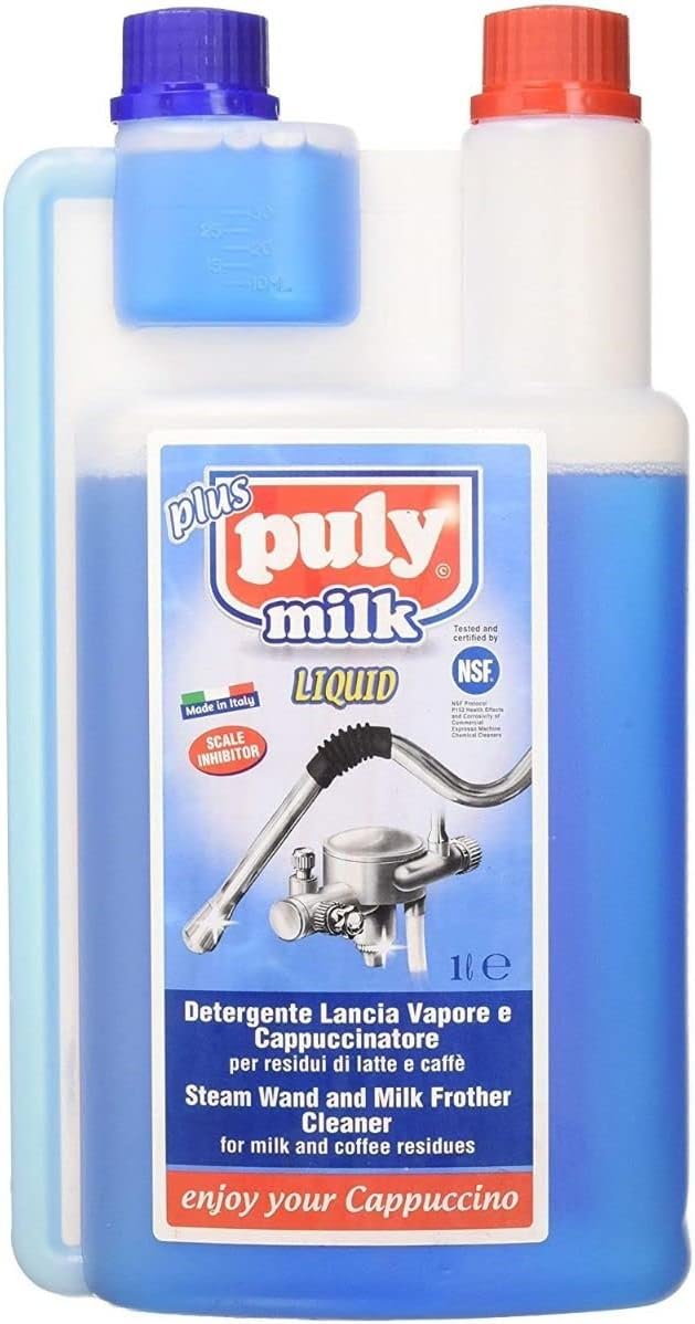Puly Caff Milk Plus Froth Cleaner Liquid Milk Froth Residue Cleaner Detergent for Coffee Espresso Machines, Systems and Equipment - 1000ml