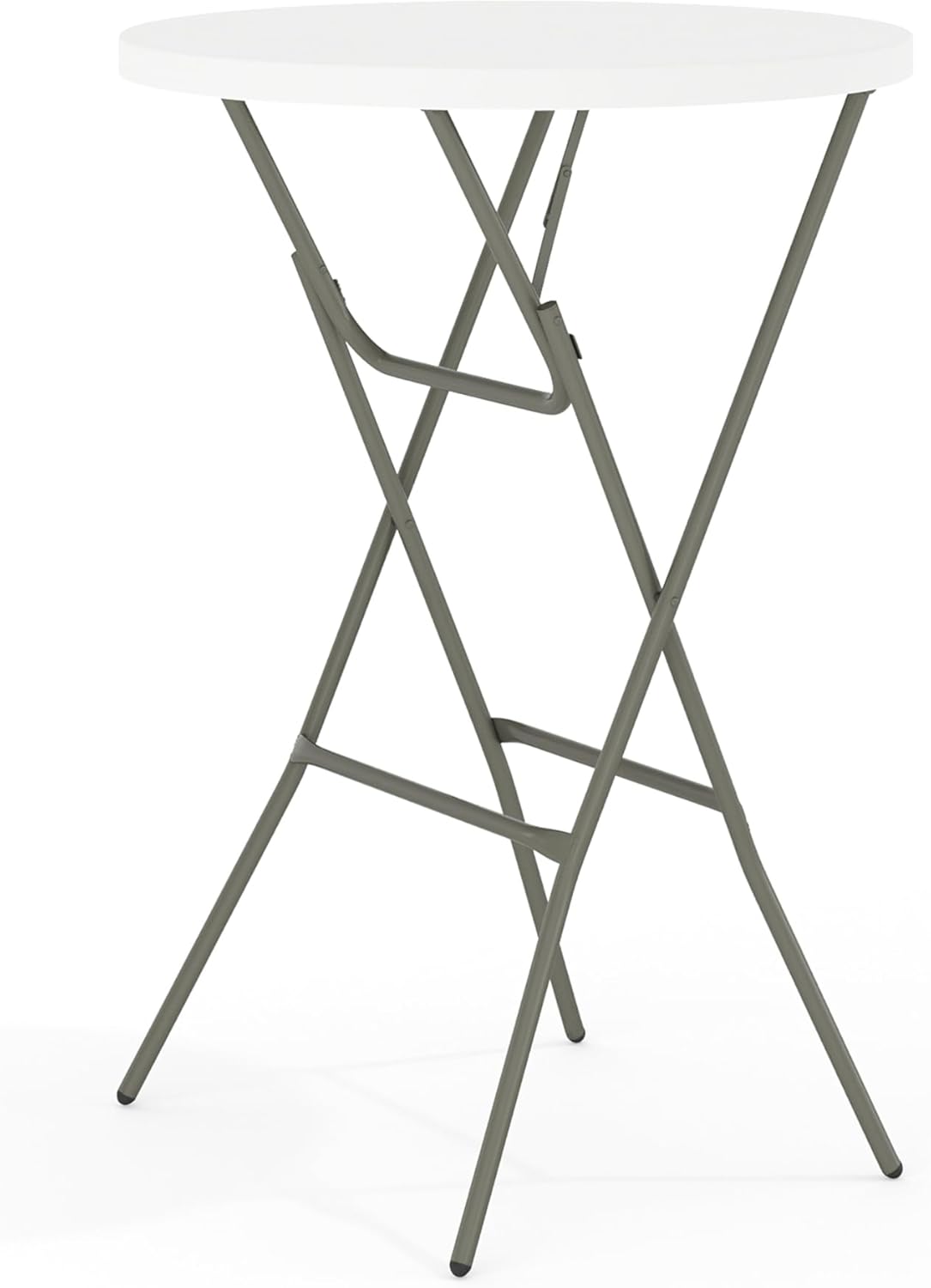 Flash Furniture Elon 32' Round Folding Bar Height Table for Parties and Commercial Events, Indoor/Outdoor Plastic Tall Round Table, White