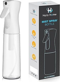 Hula Home Spray Bottle for Hair (10.1oz/300ml) - Powered by Flairosol® Spray Technology - Continuous Ultra Fine Mist Sprayer – For Hairstyling, Cleaning, Salons, Plants, Essential Oil & More - White