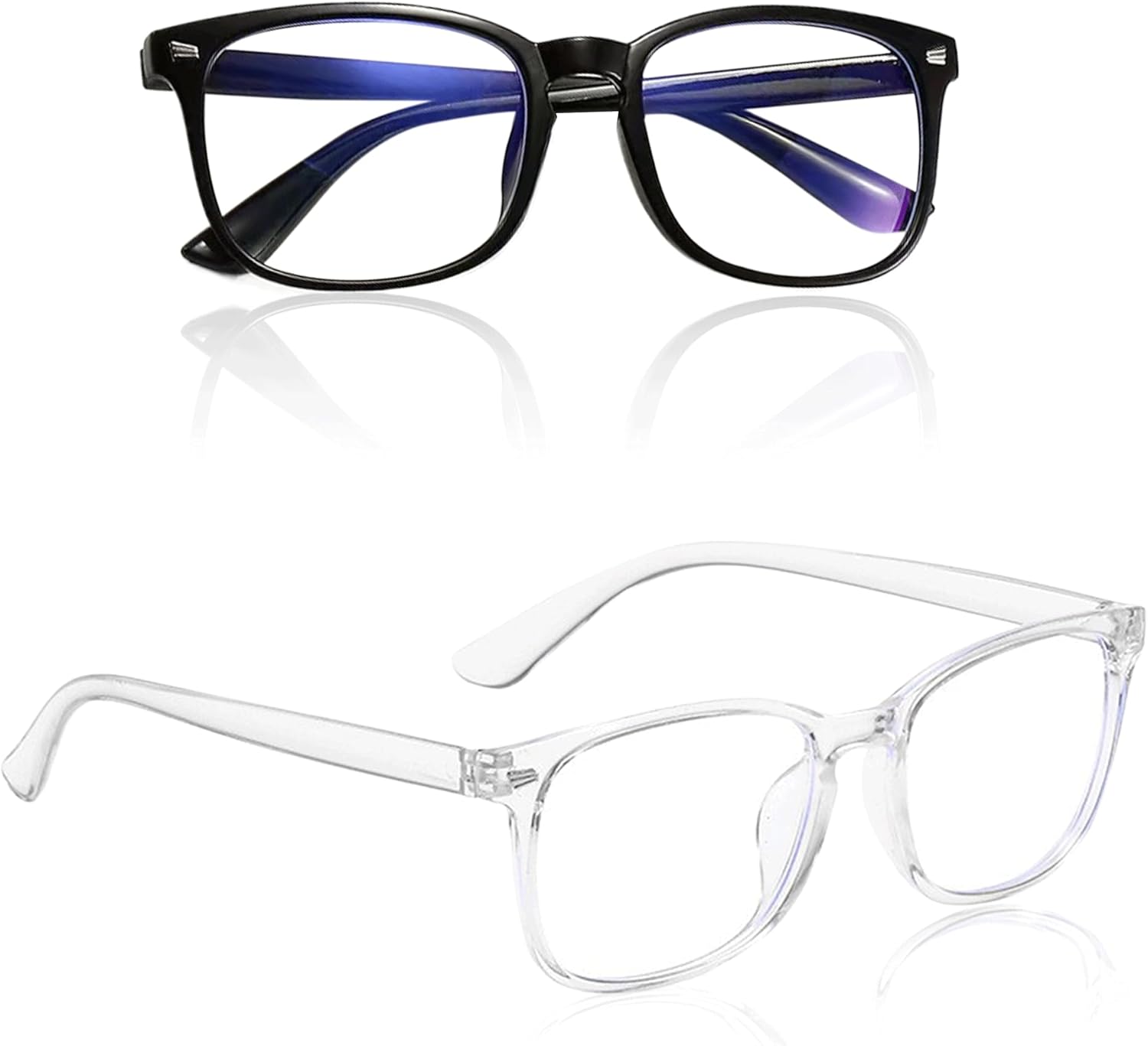 Bansusu 2Pcs Blue Light Glasses Blue Light Blocking Glasses Fashion Lightweight Fake Glasses Anti UV/Headache/Eyestrain Fake Glasses Blue Light Glasses For Womens Blue Light Glasses For Men