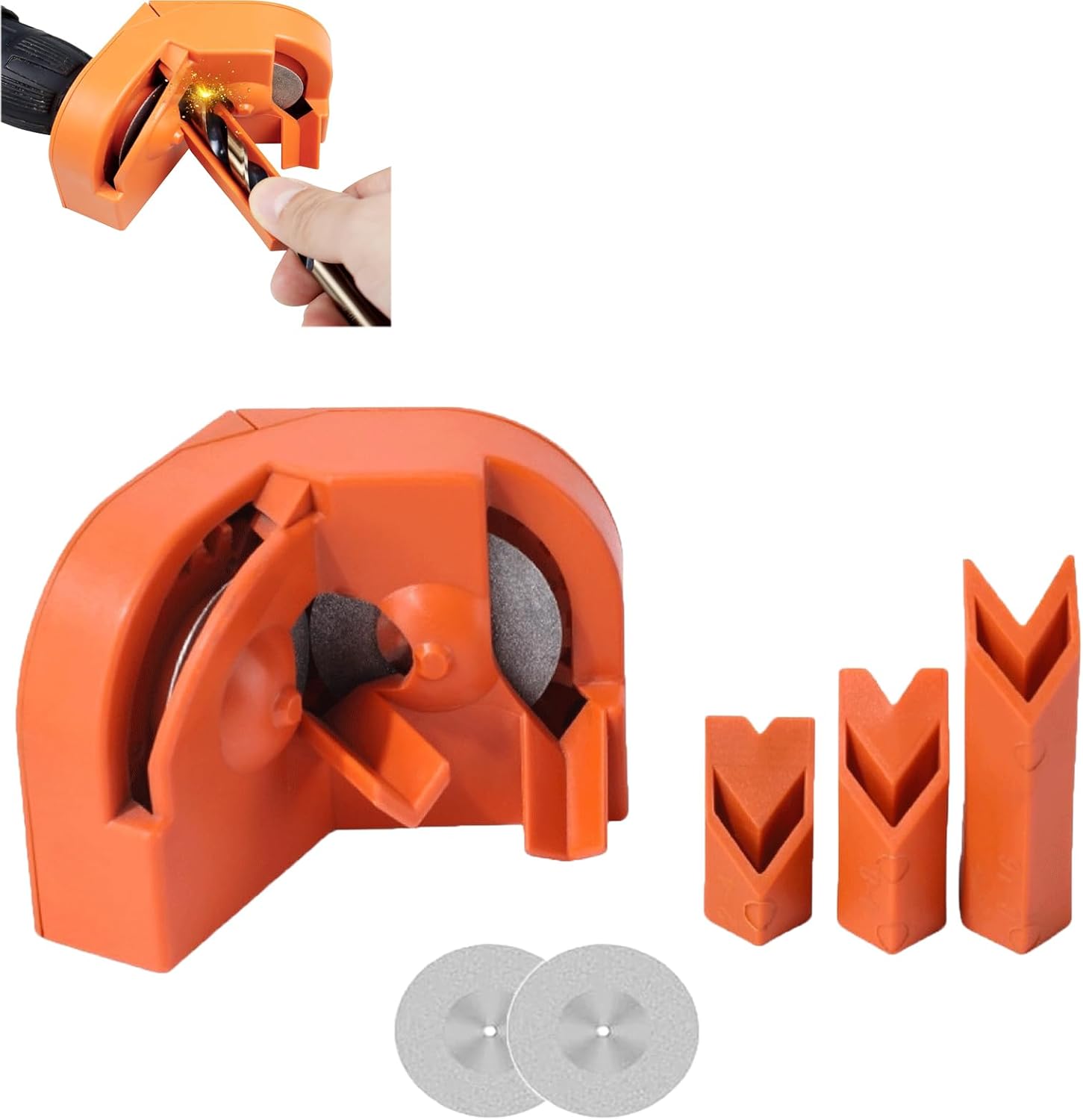 Drill Bit Sharpener,Drill Bit Sharpener for All Bits,Multipurpose Drill Bit Grinding Sharpener,Drill Grinder Grinding Tool for Hss, Carbide, Twist Drill Bits, Cobalt Drill Bits (1 PCS)