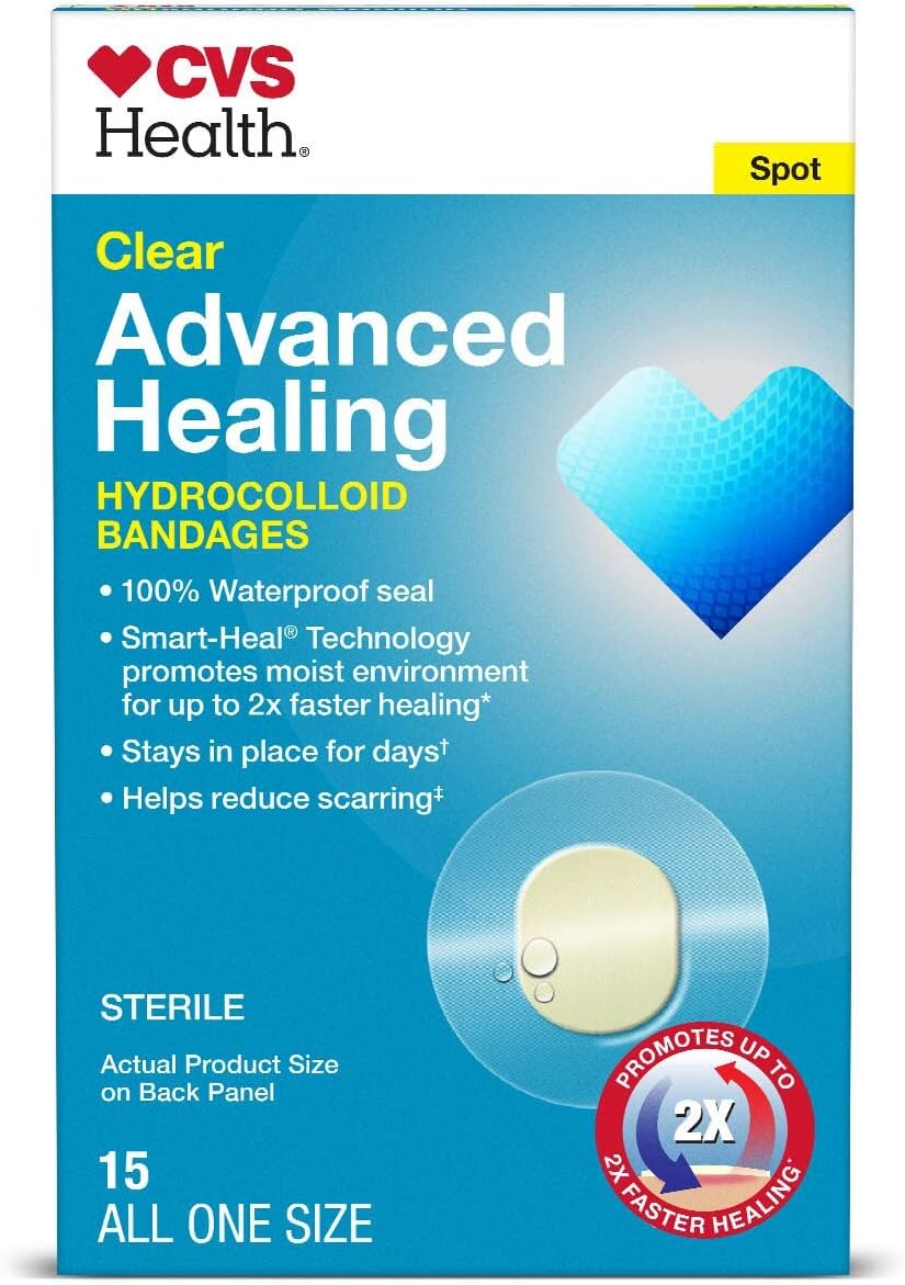 CVS Health Clear Advanced Healing Hydrocolloid Spot Bandages, 15 CT