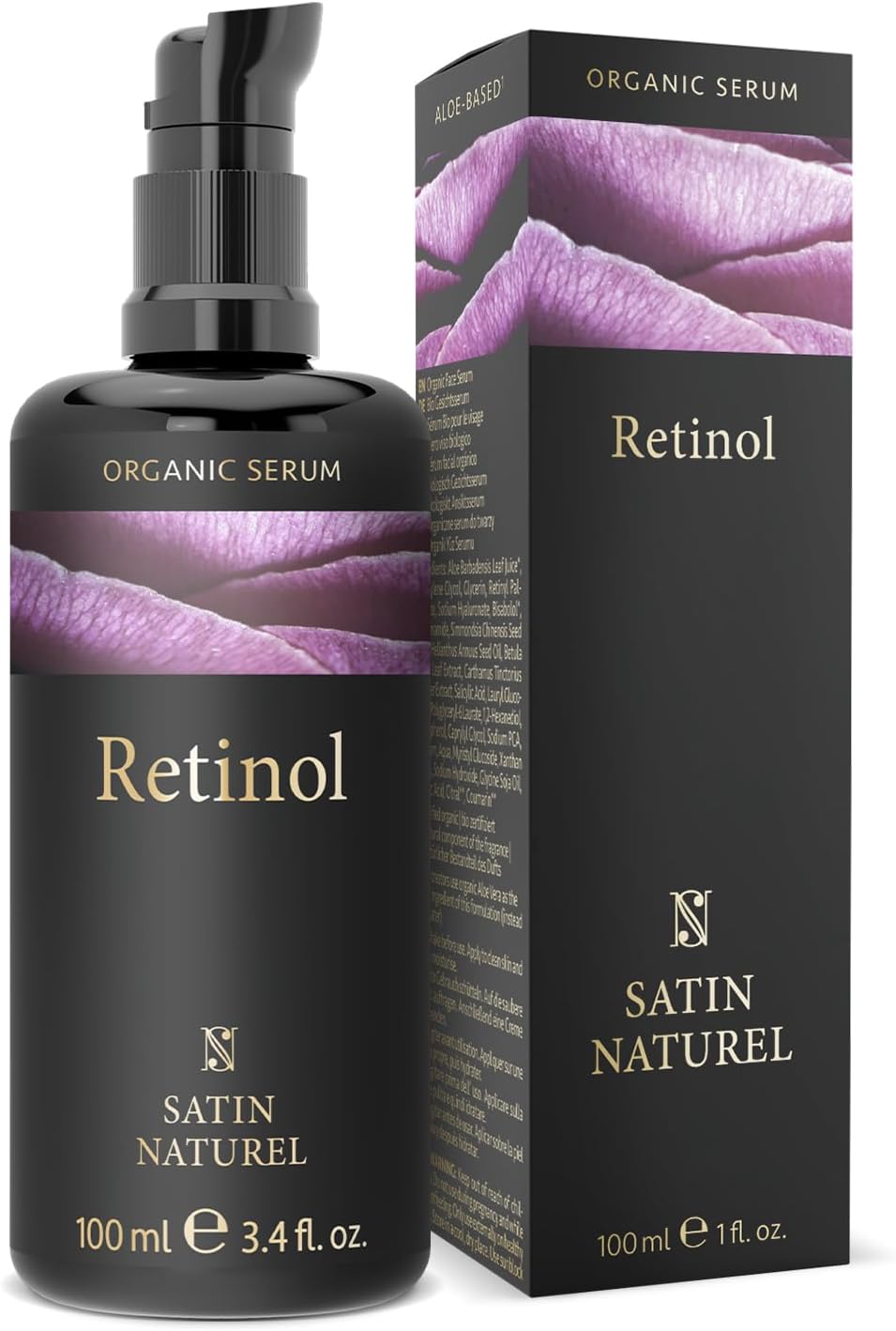 Satin Naturel Retinol Face Treatment 100ml – Enhanced with Hyaluronic Acid, Niacinamide & Salicylic Acid – Anti-Wrinkle & Acne Skincare for Blemishes – For Women