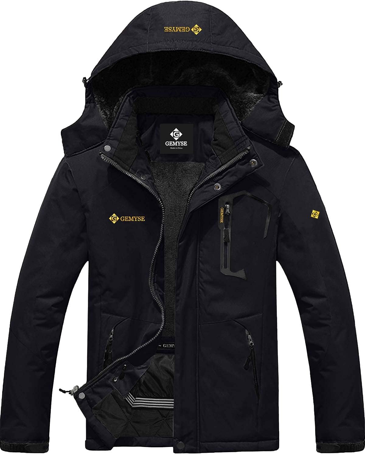 GEMYSE Men's Mountain Waterproof Ski Snow Jacket Winter Windproof Rain Jacket