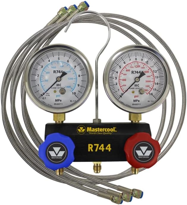 Mastercool 55661 2-Way Piston Valve Manifold for CO2 w/Braided Hoses