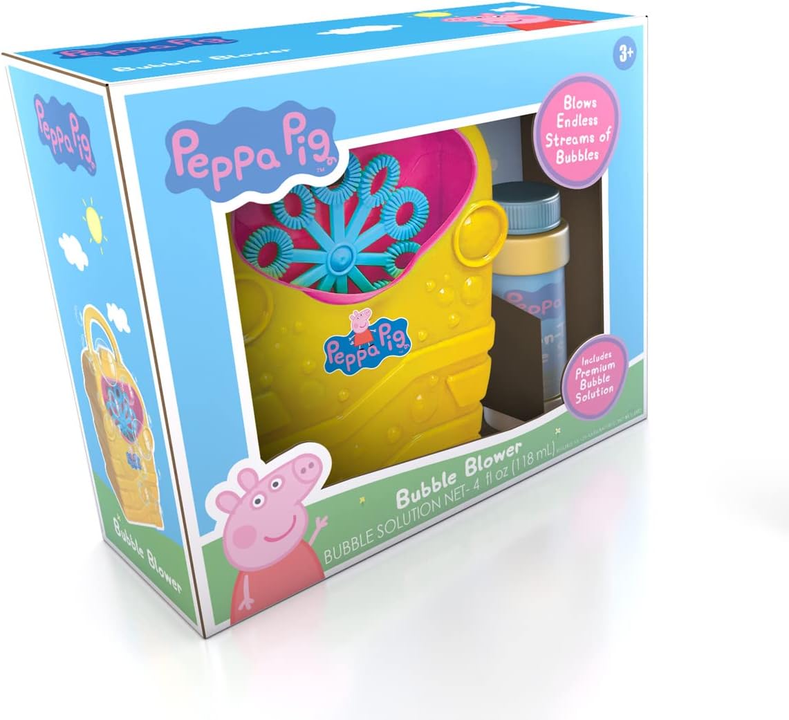 Peppa Pig Bubble Blowing Machine for Kids and Toddlers, Bubble Maker for Outdoor and Party Play, Bubble Toy for Ages 3+