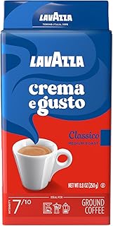 Lavazza Espresso Dark Roast Ground Coffee, 8.8oz Bricks (4 Pack), Authentic Italian Blend Roasted in Italy, Non GMO
