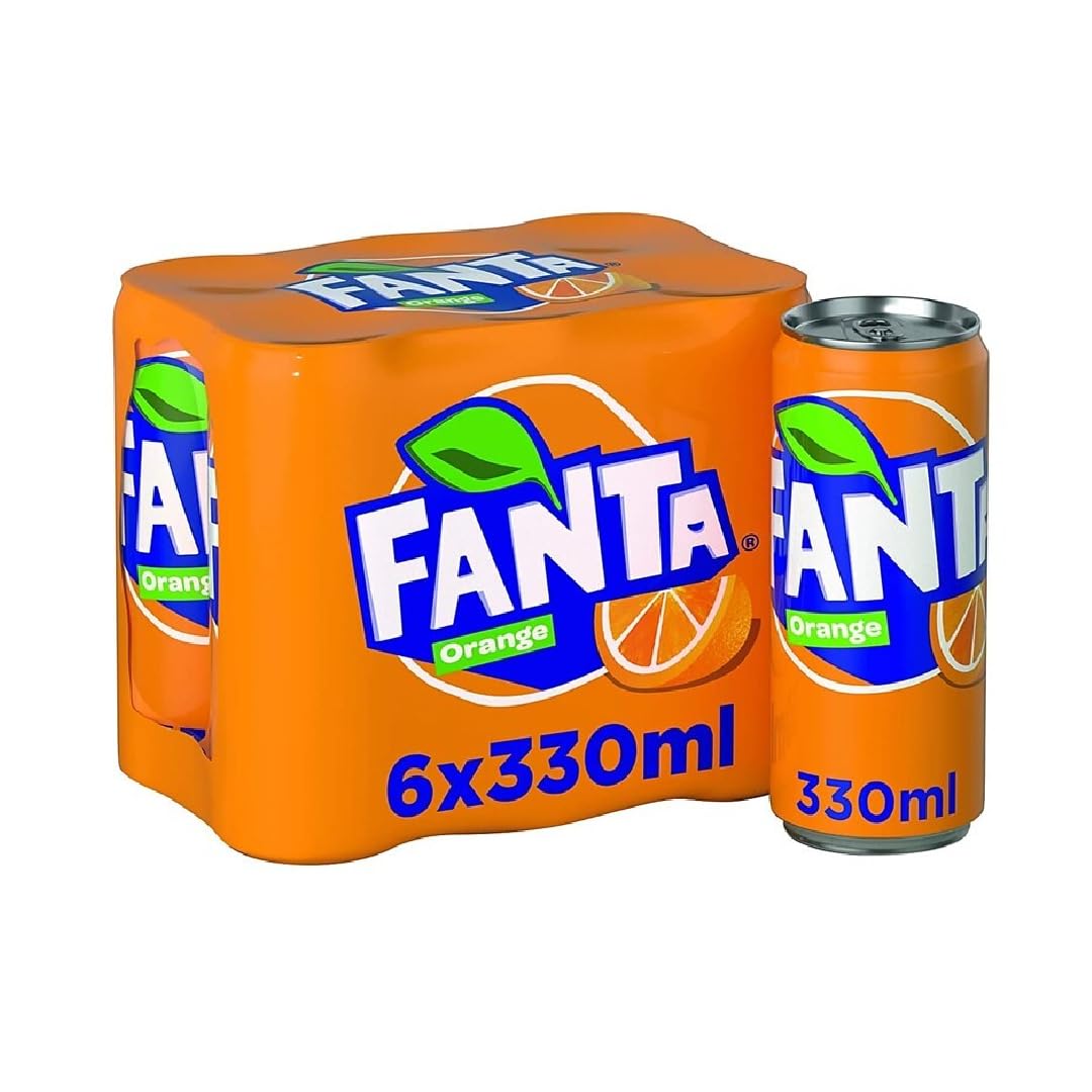 Original European FANTA Orange Flavor Soda Soft Drink- 6pack 330ml/each With FANTA Sticker