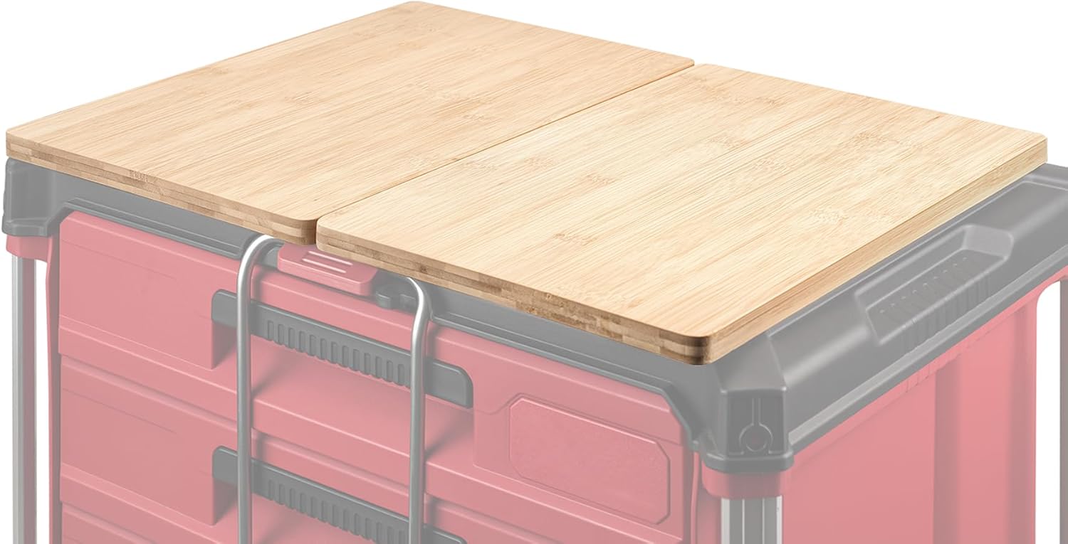 2 Pack Tables Fits for Milwaukee Packout Rolling Tool Box,Packout 2 & 3-Drawer Organizer,Heavy-Duty Work Surface with Mounting Feet, No-Drill Installation for Packout Accessories