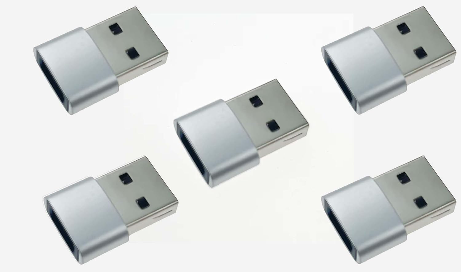 USB to USB-C Adapter 5-Pack Compatible with iPhone, Apple Watch, AirPods, iPad, Samsung Galaxy, MacBook Pro Air 2024, Microsoft Surface, iPad,Samsung Notebook (Gray)