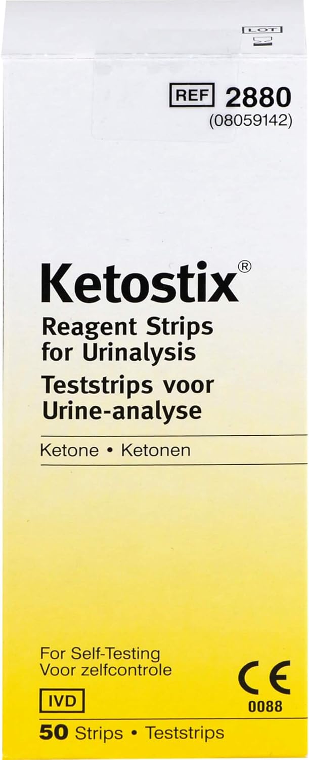 Bayer Ketostix® Keto Test Strips Urine Test Strips, Urine Sugar, ketosis, 50 Pieces