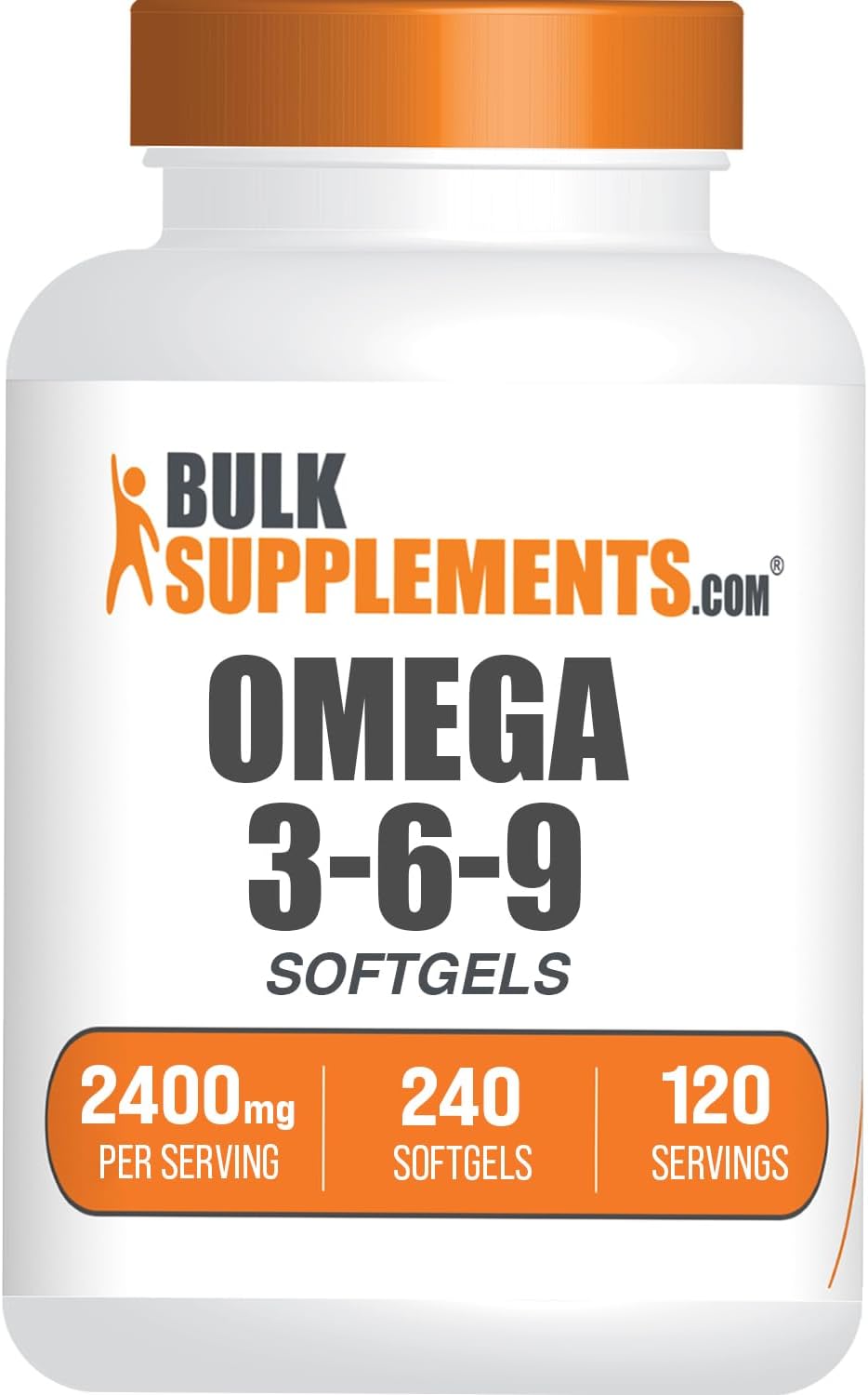 BulkSupplements.com Omega 3-6-9 Softgels - Triple Omega Supplement, from Flaxseed, Evening Primrose & Fish Oil- 2 Softgels per Serving (2400mg), 240 Count (Pack of 1)