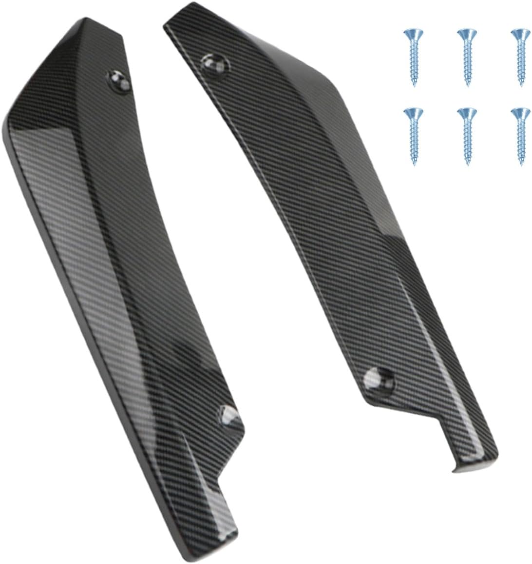 2PCS Rear Bumper Lip Splitter Canard Diffuser Spoilers, Car Side Fenders Skirt Spoiler Splitter Front Bumper Lip Protector Body Kit, Universal Anti-Crash Car Exterior Decoration (Carbon fiber)