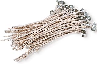 Candle Wicks for Candle Making, 6 inch ECO Candle Wicks for Soy Wax, 100Pcs Pre-Waxed for Soy Candles, Thick Candle Wick with Base for DIY Candle Making Kit