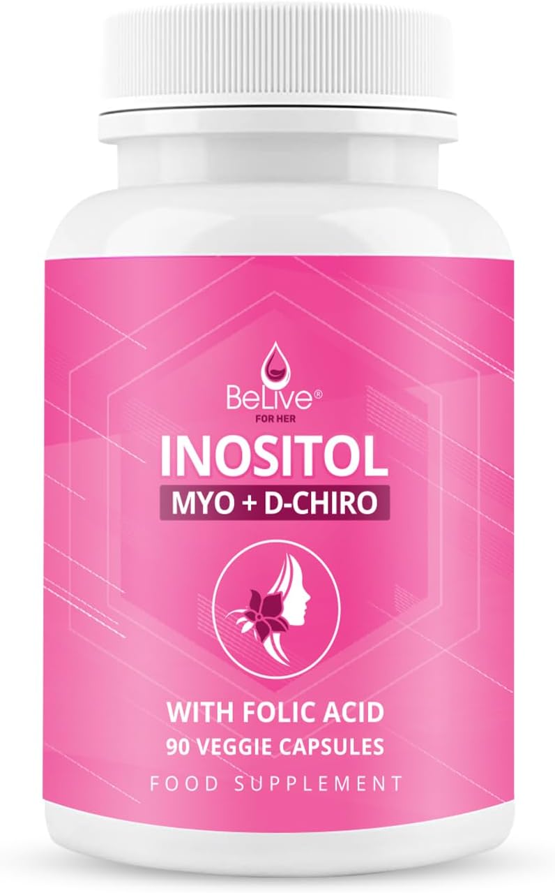 Myo-Inositol & D-Chiro Capsules with Folic Acid for PCOS | Prenatal Fertility Supplements for Women | Vitamin B8 | Improves Hormonal Balance & Supports Ovarian Function | 40 to 1