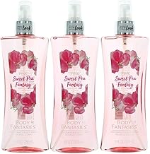 Pink Sweet Pea Fantasy by Body Fantasies 3 Pack 8 Fragrance Body Spray women