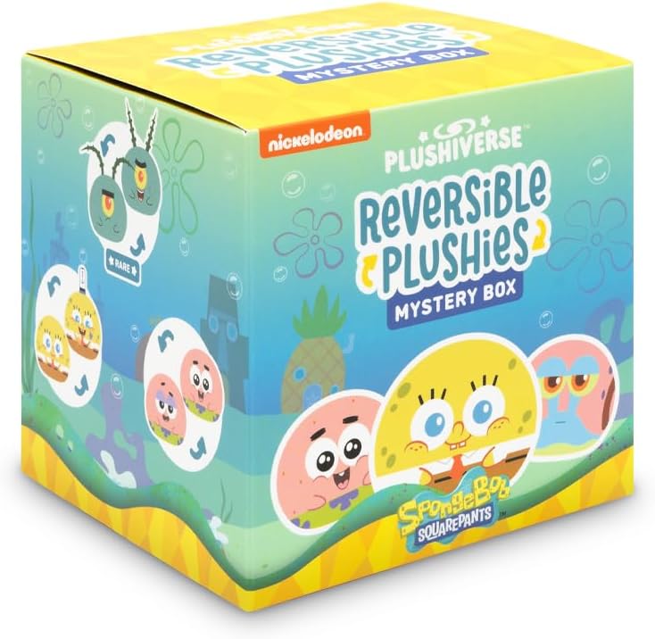 TeeTurtle Spongebob Squarepants 3" Reversible Plushie Blind Box - Officially Licensed Surprise Soft Stuffed Animal Mystery Box