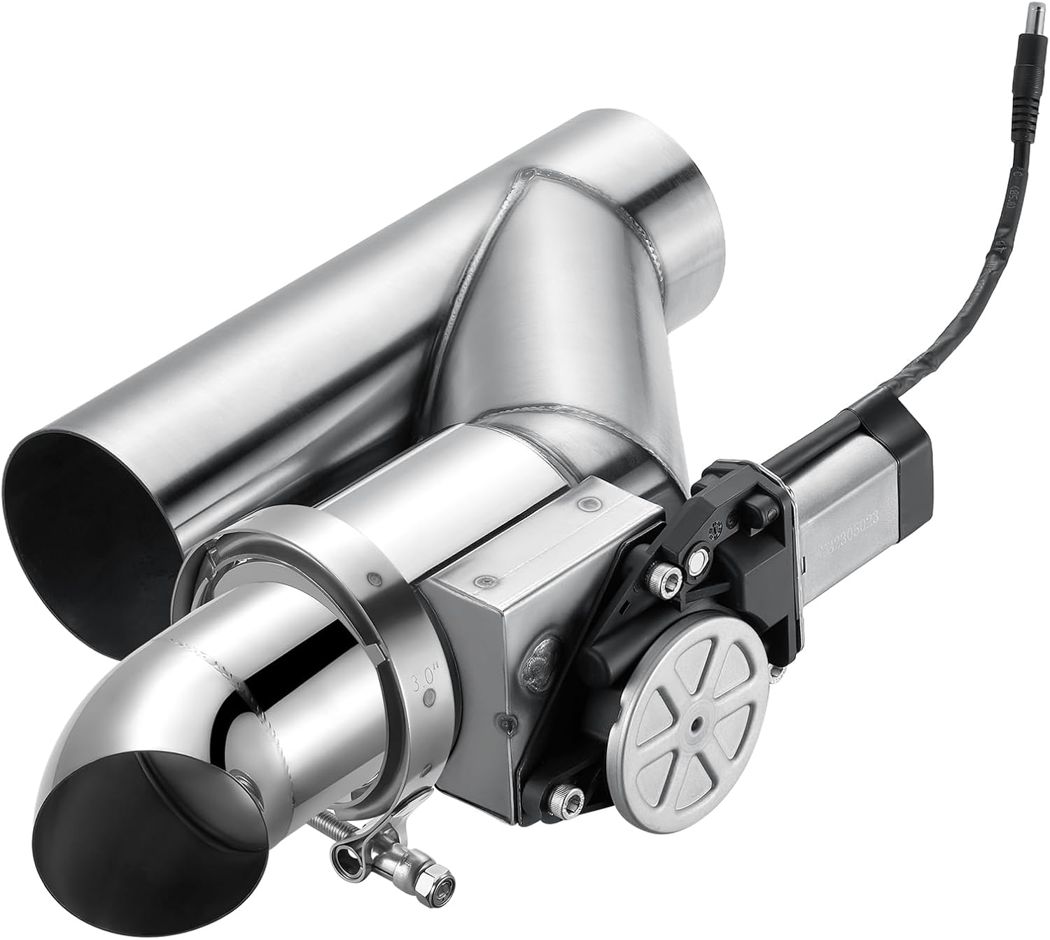 SPELAB Electric Exhaust Cutout 3.0 Inch with Elbow Muffler Exhaust Valve Kit with One Controller Remote Kit