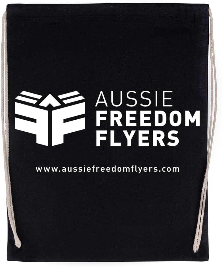 Aussie Freedom Flyers Reusable Cotton Sports Bag Black