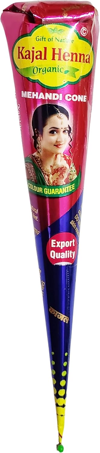 Kajal Brown Natural Organic Mehndi Indian Henna Tattoo Cones (1 Cone)